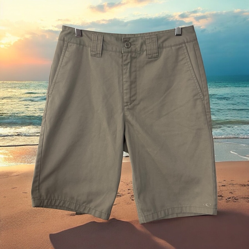 O'Neill Tan Flat Front Shorts Casual Beach Vacation Surf Skate Summer Size 28